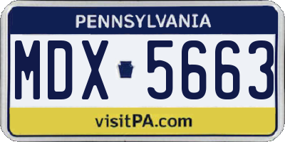 PA license plate MDX5663