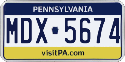 PA license plate MDX5674