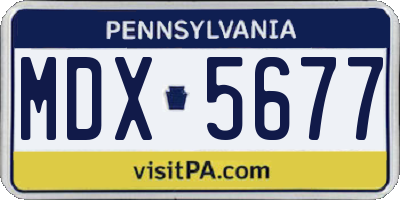 PA license plate MDX5677