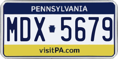 PA license plate MDX5679