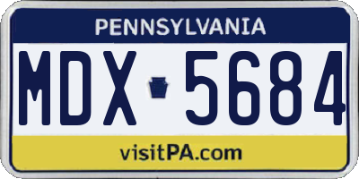 PA license plate MDX5684