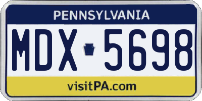 PA license plate MDX5698