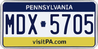 PA license plate MDX5705