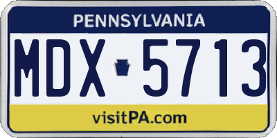 PA license plate MDX5713
