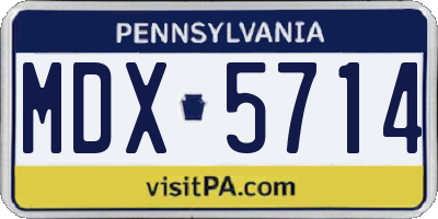 PA license plate MDX5714