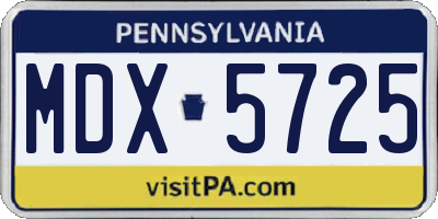 PA license plate MDX5725