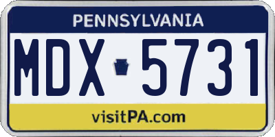 PA license plate MDX5731