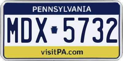 PA license plate MDX5732