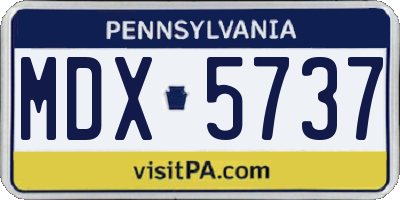 PA license plate MDX5737