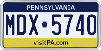 PA license plate MDX5740