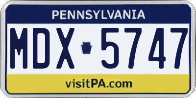 PA license plate MDX5747