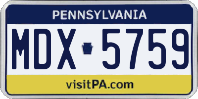 PA license plate MDX5759