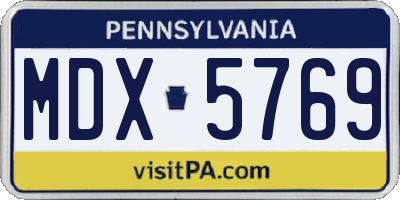 PA license plate MDX5769
