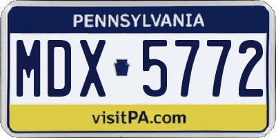 PA license plate MDX5772