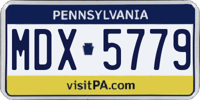 PA license plate MDX5779