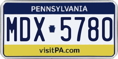 PA license plate MDX5780