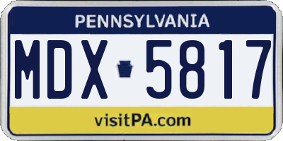 PA license plate MDX5817
