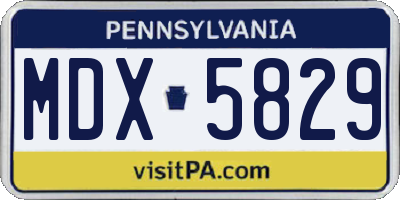 PA license plate MDX5829