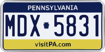 PA license plate MDX5831