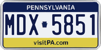 PA license plate MDX5851