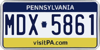 PA license plate MDX5861