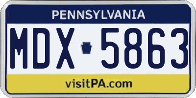 PA license plate MDX5863