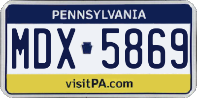 PA license plate MDX5869