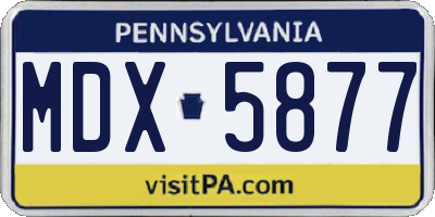PA license plate MDX5877