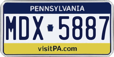 PA license plate MDX5887