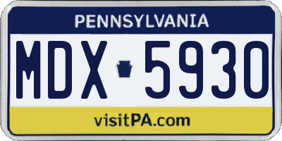 PA license plate MDX5930