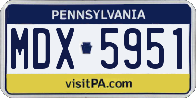 PA license plate MDX5951
