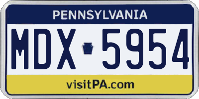 PA license plate MDX5954