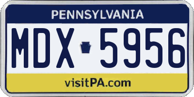 PA license plate MDX5956
