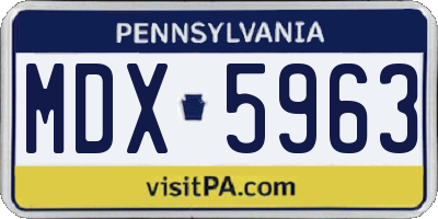 PA license plate MDX5963