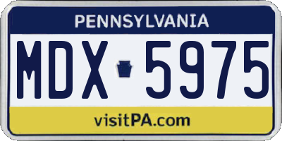 PA license plate MDX5975