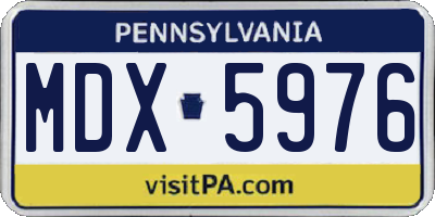 PA license plate MDX5976