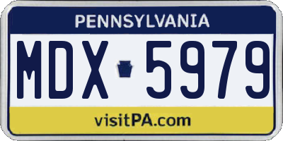 PA license plate MDX5979