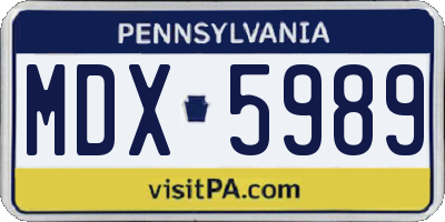 PA license plate MDX5989