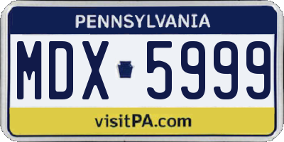 PA license plate MDX5999