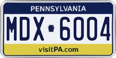 PA license plate MDX6004
