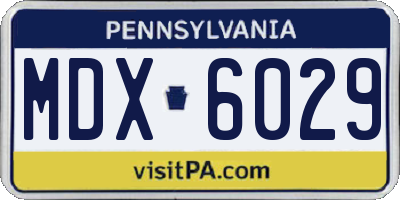 PA license plate MDX6029