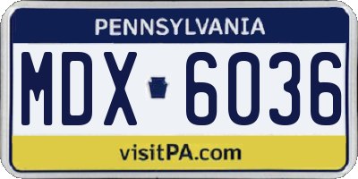 PA license plate MDX6036