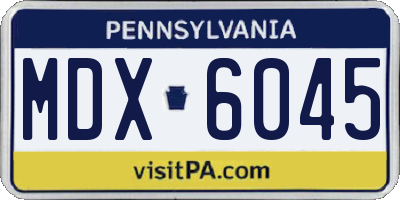 PA license plate MDX6045