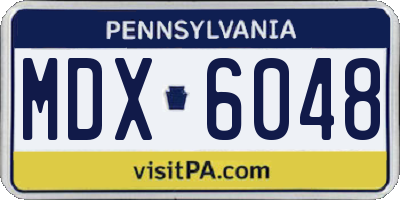 PA license plate MDX6048