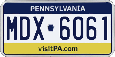 PA license plate MDX6061