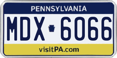PA license plate MDX6066