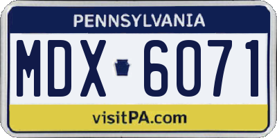 PA license plate MDX6071