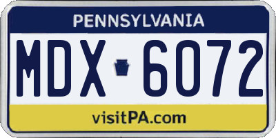 PA license plate MDX6072