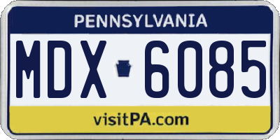PA license plate MDX6085