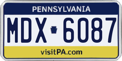 PA license plate MDX6087